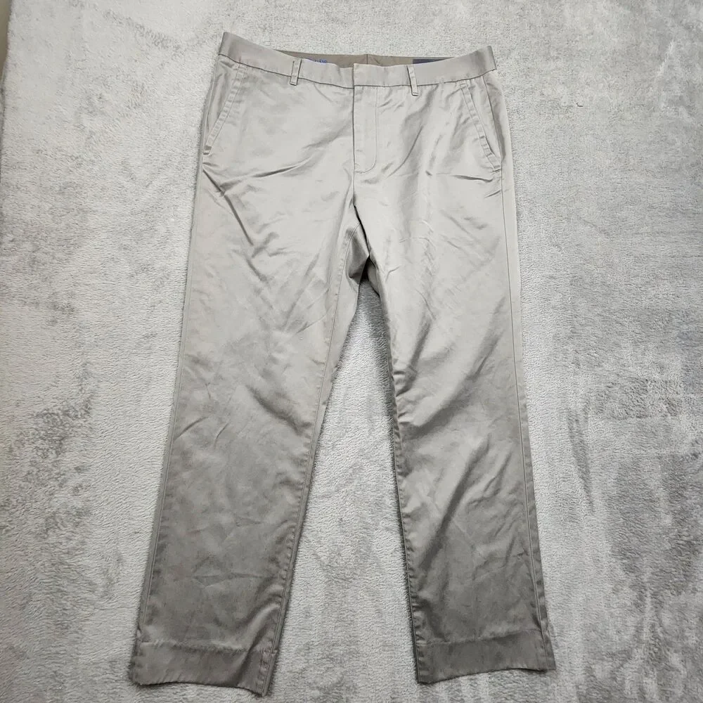 Bonobos Men’s Friday Pants Size 35x30 Gray Slim Fit Chino Style 100% Cotton